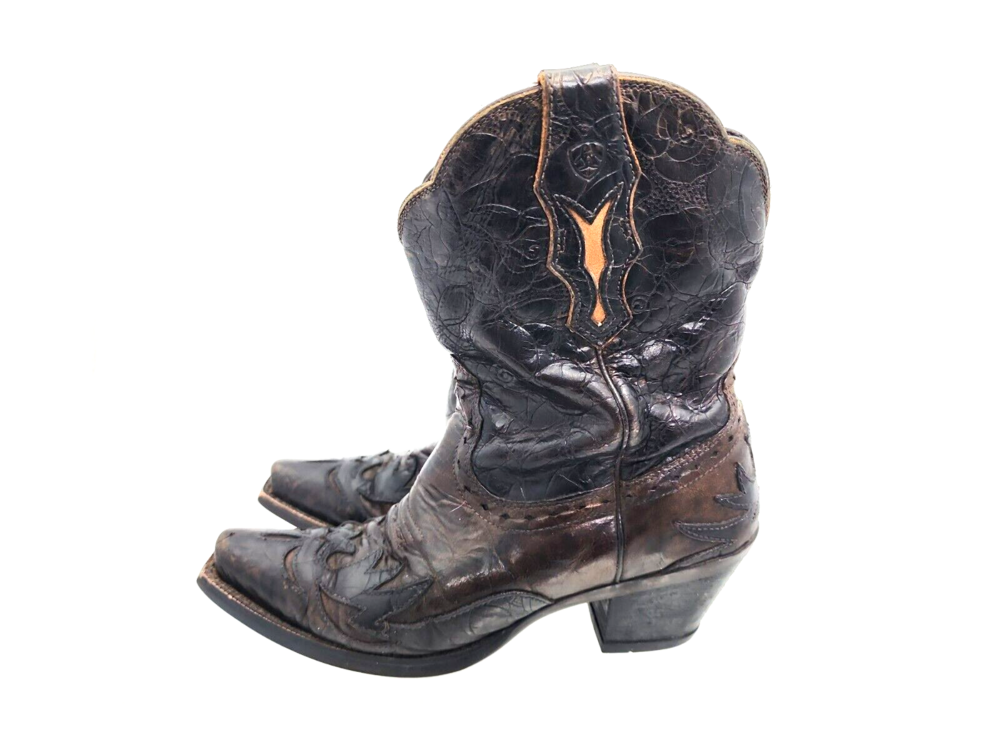 Ariat Dahlia Brown Distressed Leather Cowboy Boots 10008780 Women 6.5 C Narrow